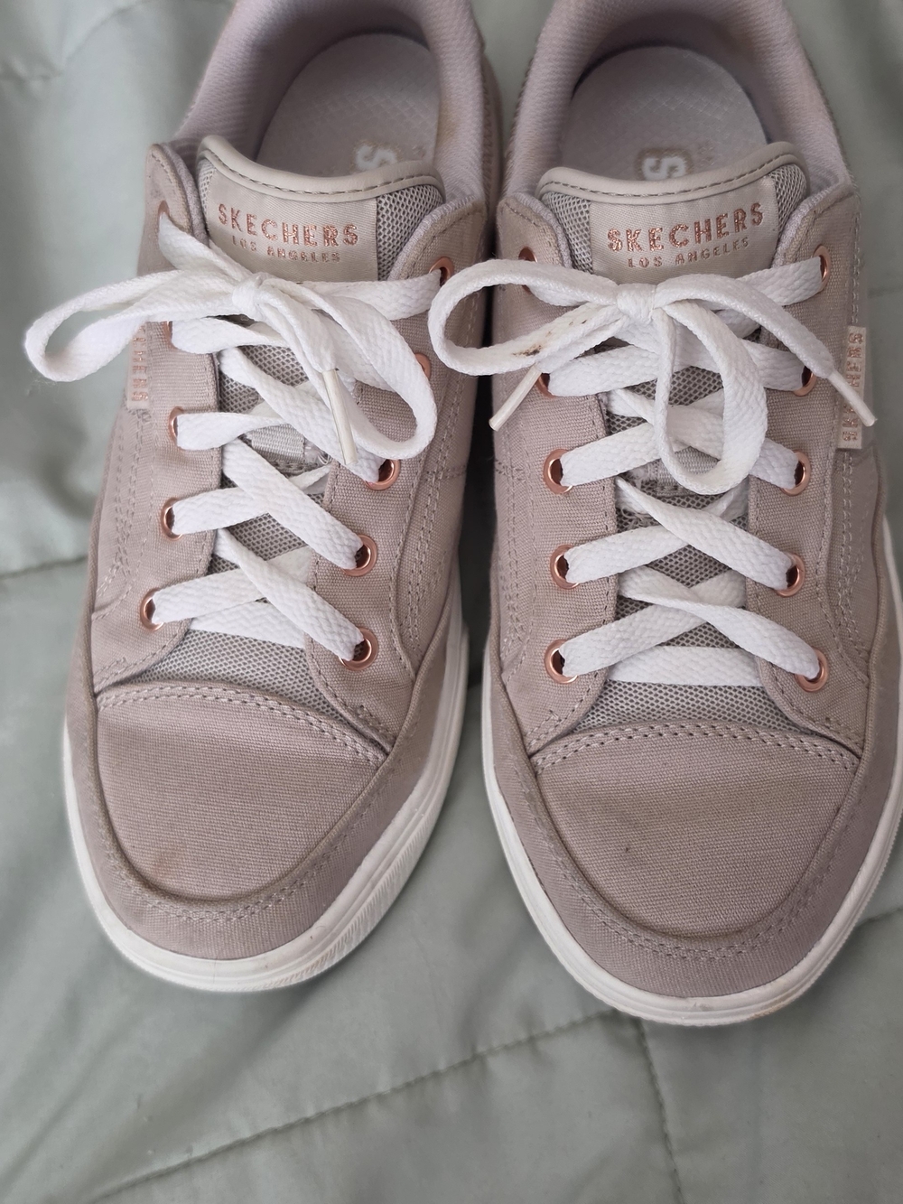 Skechers Women’s Blush Lace-Up Sneakers with Rose Gold Eyelets